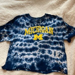 University of Michigan Tie Dye Cropped Tee